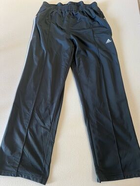 adidas Black Track Pants with White Side Stripes XL
